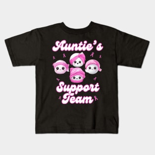 Auntie’s Support Team Breast Cancer Awareness Women Survivors Kids T-Shirt